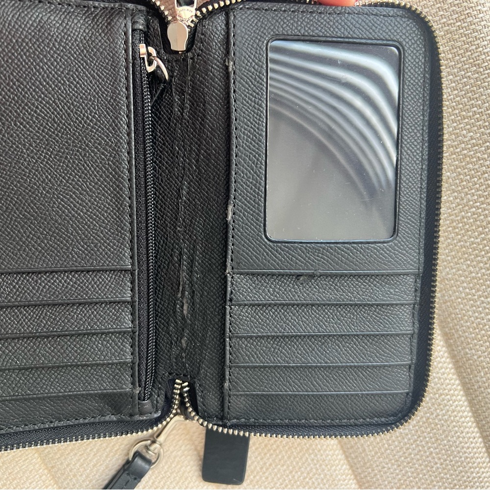 Coach Black Glitter Double Corner Zip Wristlet Wallet - Picture 3 of 4